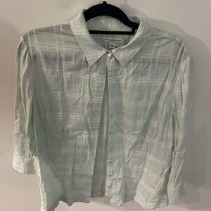 Banana Republic Mint Checkered Shirt